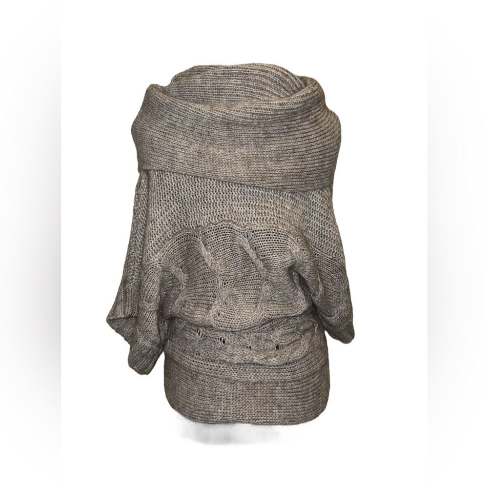 BCBGeneration • Cowl Neck, Cable Knit Sweater , Alpaca Blend, Half Sleeve, XS